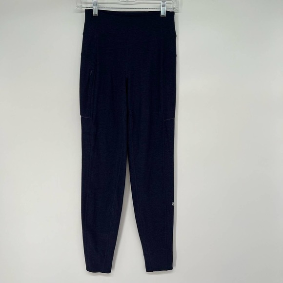 Lululemon High-Rise Run On Jogger Pants Women's Sze 2 Heathered Hero Blue Rulu - Picture 5 of 11
